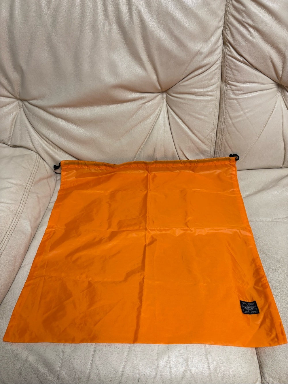 PORTER YOSHIDA Japan Large Orange Drawstring Thin Dust Bag